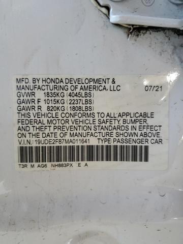 2021 ACURA ILX PREMIU 19UDE2F87MA011641