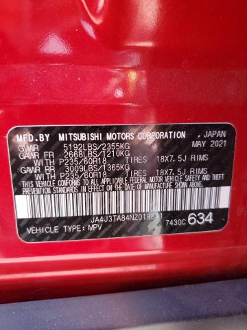 2022 MITSUBISHI OUTLANDER - JA4J3TA84NZ018841