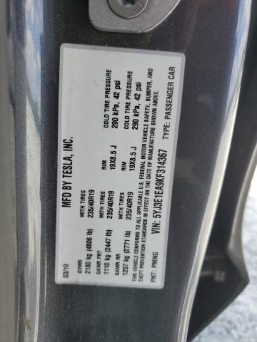 2019 TESLA MODEL 3 - 5YJ3E1EA9KF314367