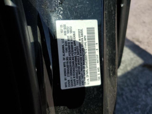 2016 HONDA ODYSSEY TO - 5FNRL5H94GB027972