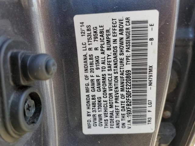 2015 HONDA CIVIC LX - 19XFB2F50FE220869
