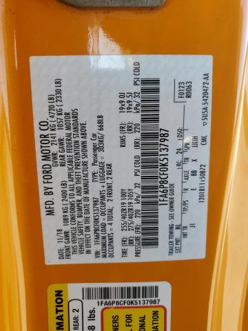 2019 FORD MUSTANG GT - 1FA6P8CF0K5137987