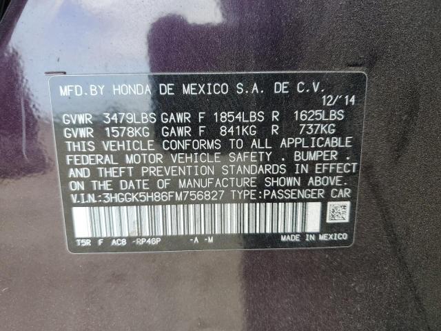 2015 HONDA FIT EX 3HGGK5H86FM756827