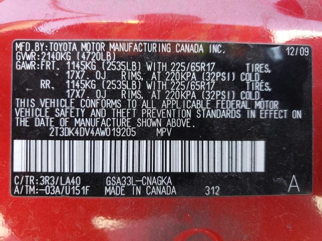 2010 TOYOTA RAV4 LIMIT - 2T3DK4DV4AW019205