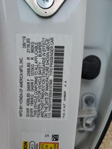 2019 HONDA ACCORD EXL - 1HGCV1F5XKA157945