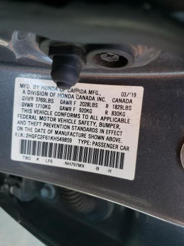 2019 HONDA CIVIC LX 2HGFC2F61KH549859