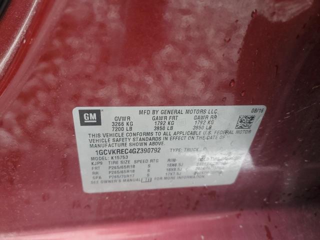 2016 CHEVROLET SILVERADO - 1GCVKREC4GZ390792