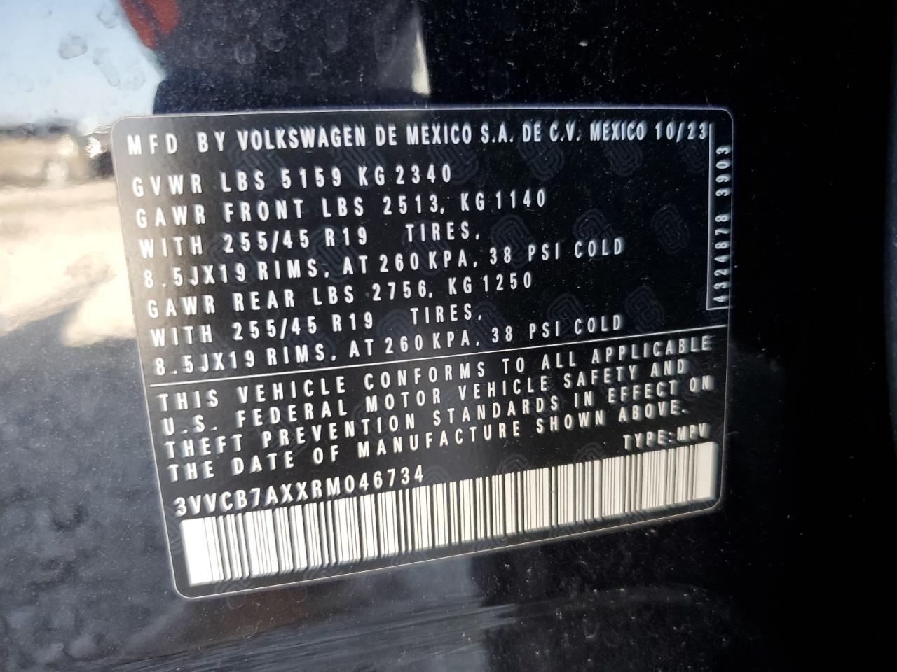 Lot #3303610954 2024 VOLKSWAGEN TIGUAN SE