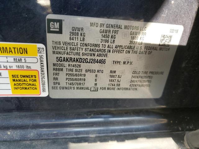 2016 BUICK ENCLAVE - 5GAKRAKD2GJ284466