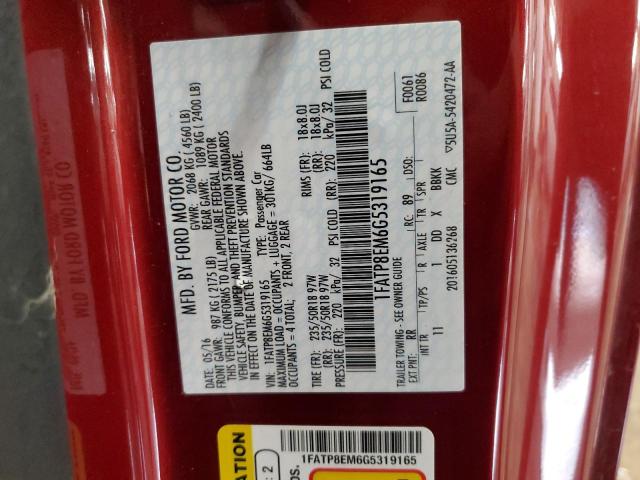 2016 FORD MUSTANG - 1FATP8EM6G5319165