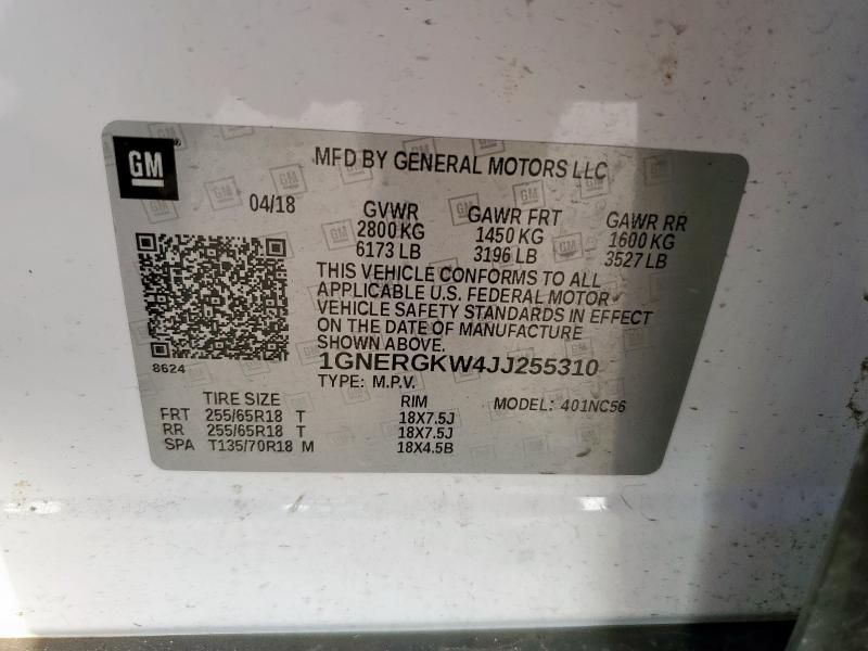 2018 CHEVROLET TRAVERSE L - 1GNERGKW4JJ255310