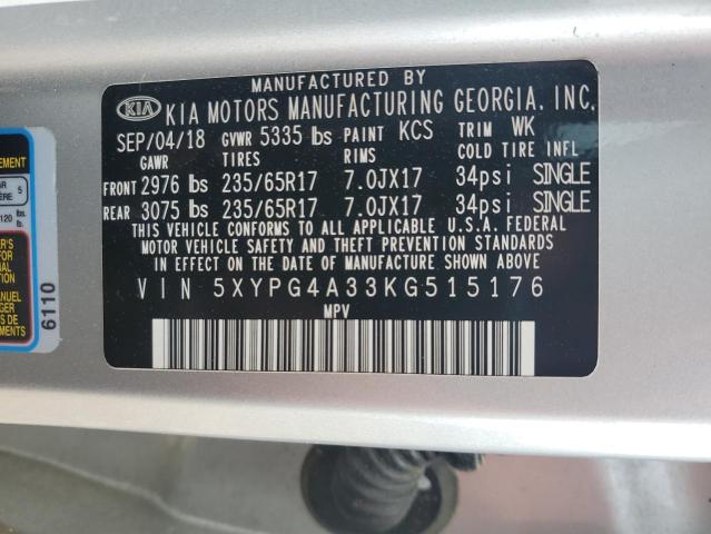 2019 KIA SORENTO L - 5XYPG4A33KG515176