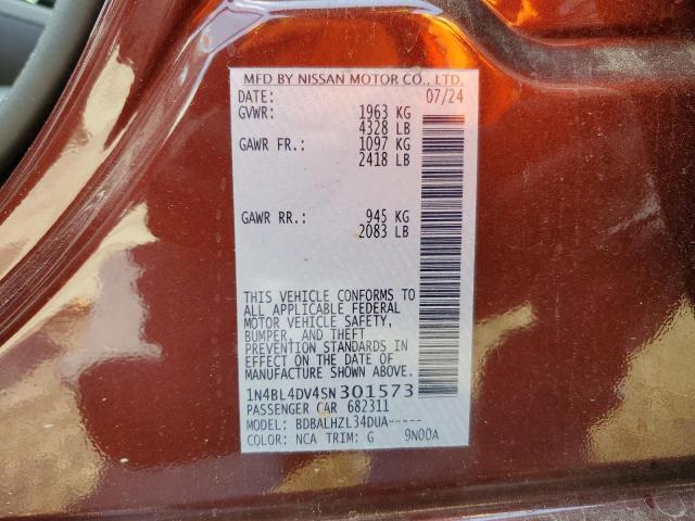 2025 NISSAN ALTIMA SV - 1N4BL4DV4SN301573