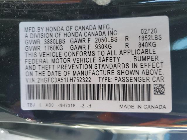 2020 HONDA CIVIC SI - 2HGFC3A51LH752322