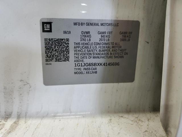 2019 CHEVROLET SONIC 1G1JG6SBXK4145696