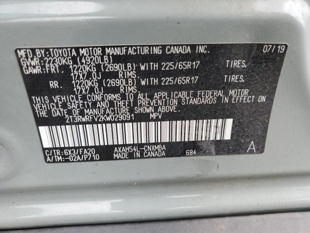 2019 TOYOTA RAV4 XLE - 2T3RWRFV2KW029091