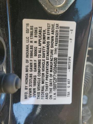 2016 HONDA CIVIC EX - 19XFC2F71GE044530