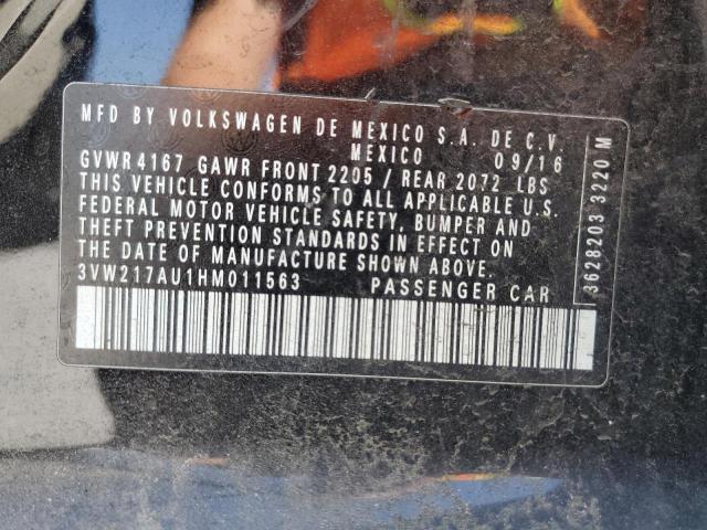 2017 VOLKSWAGEN GOLF S 3VW217AU1HM011563