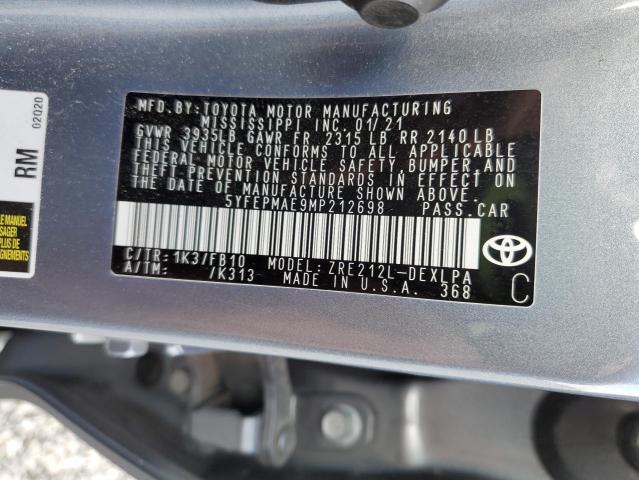2021 TOYOTA COROLLA LE - 5YFEPMAE9MP212698