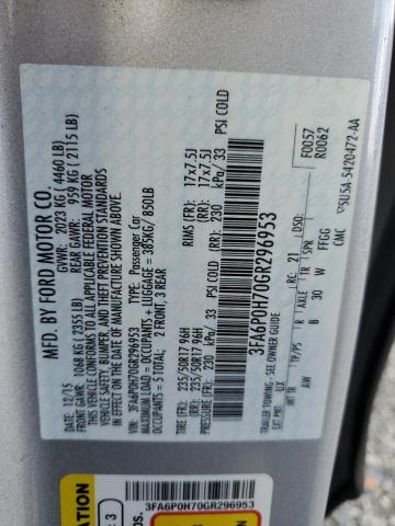 2016 FORD FUSION SE - 3FA6P0H70GR296953