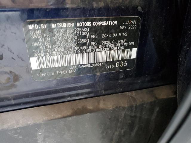 2022 MITSUBISHI OUTLANDER - JA4J3VA85NZ080471
