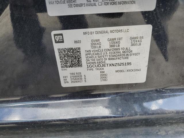 2022 CHEVROLET SILVERADO - 1GCUDJETXNZ525195