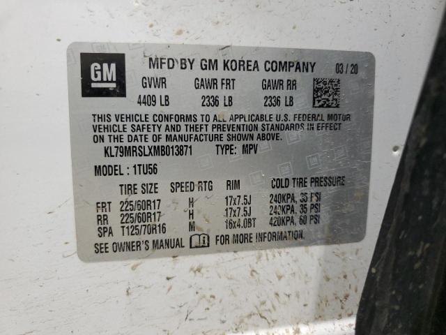2021 CHEVROLET TRAILBLAZE KL79MRSLXMB013871