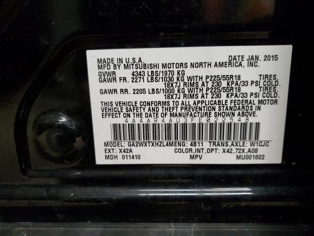 2015 MITSUBISHI OUTLANDER - 4A4AR4AU3FE022548