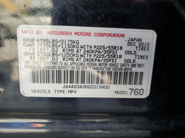 2016 MITSUBISHI OUTLANDER JA4AD3A36GZ019400