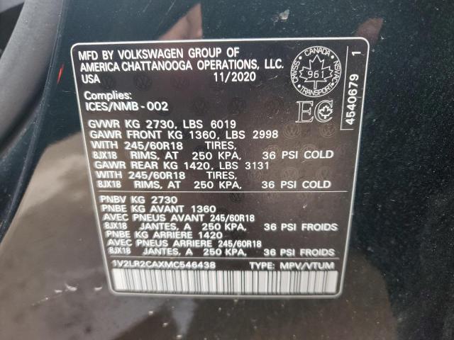 2021 VOLKSWAGEN ATLAS COMF 1V2LR2CAXMC546438
