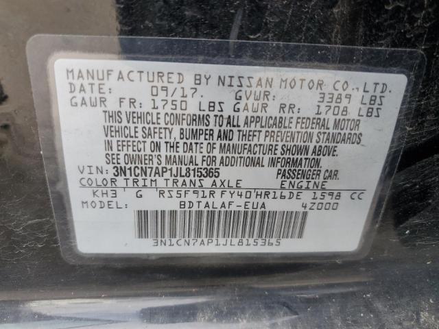 2018 NISSAN VERSA S - 3N1CN7AP1JL815365