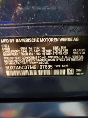 2021 BMW X5 XDRIVE4 - 5UXTA6C07M9H87685