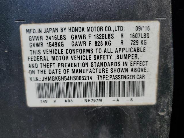 2017 HONDA FIT LX JHMGK5H54HS003214