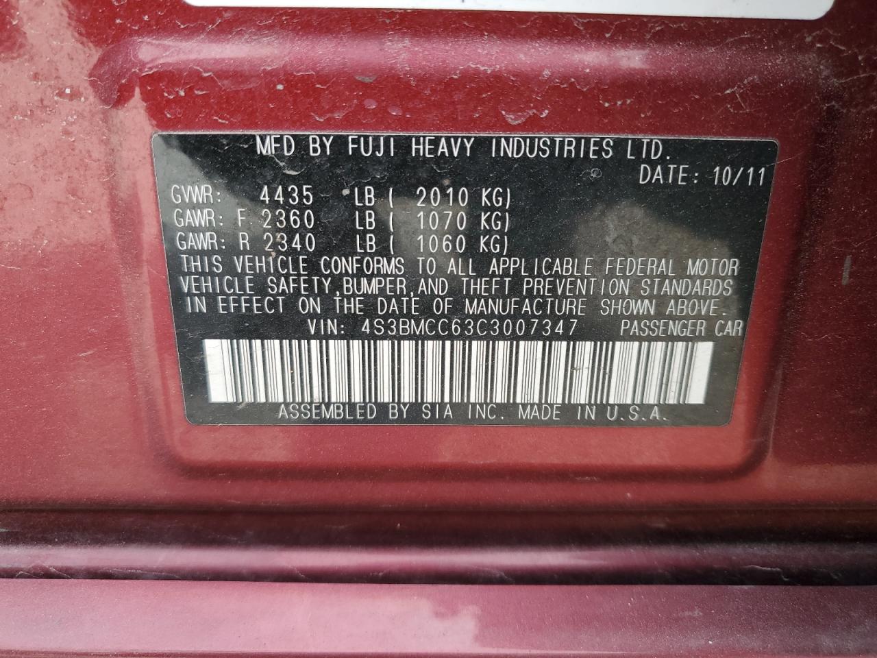 SUBARU LEGACY 2.5I PREMIUM