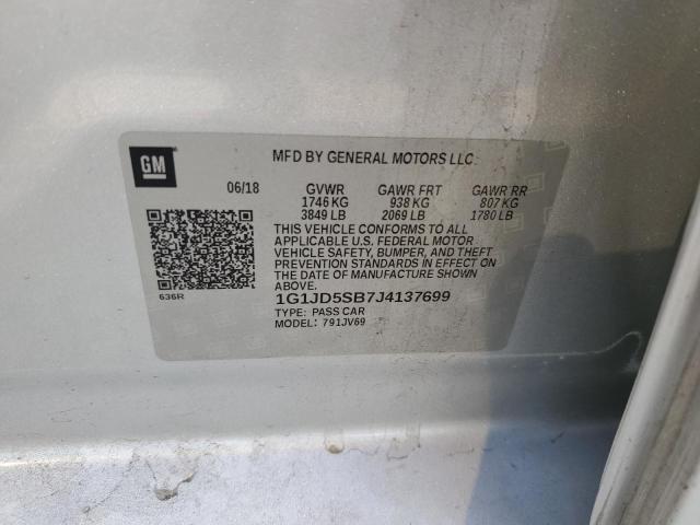2018 CHEVROLET SONIC LT - 1G1JD5SB7J4137699