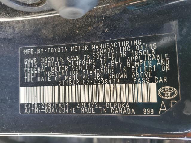 2015 TOYOTA COROLLA L - 2T1BURHE2FC398408