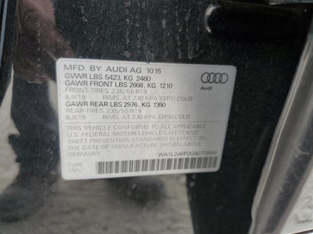 2016 AUDI Q5 PREMIUM WA1L2AFP2GA070888