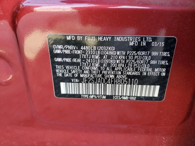 2015 SUBARU FORESTER 2 JF2SJADC4FH805110