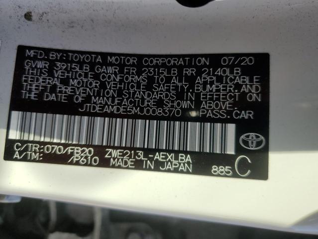 2021 TOYOTA COROLLA LE - JTDEAMDE5MJ008370