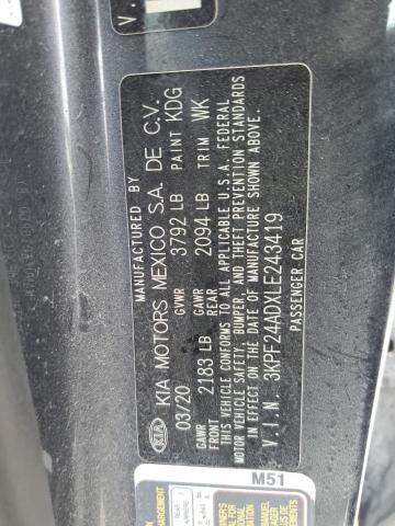 2020 KIA FORTE FE - 3KPF24ADXLE243419