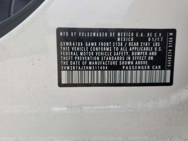 2017 VOLKSWAGEN JETTA S - 3VW2B7AJ3HM311494