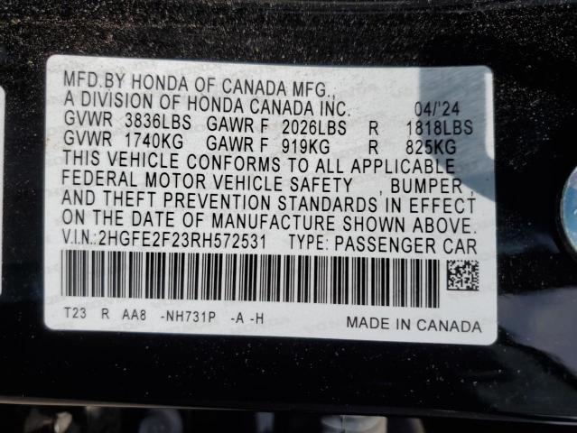 2024 HONDA CIVIC LX - 2HGFE2F23RH572531