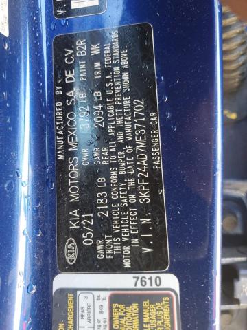 2021 KIA FORTE FE - 3KPF24AD7ME371702