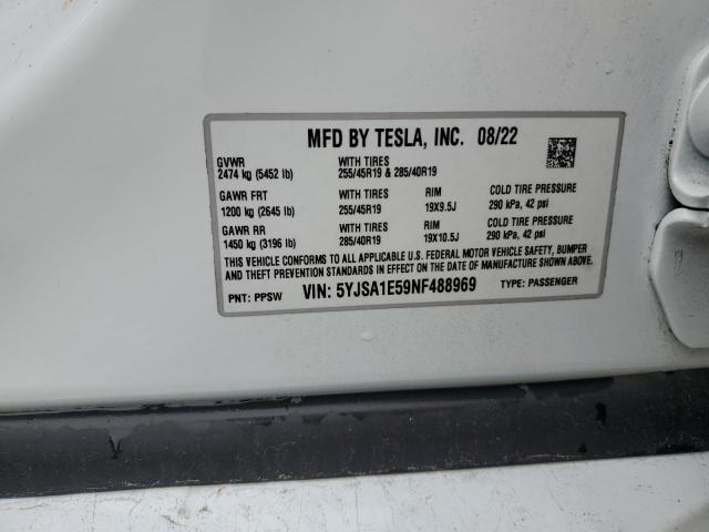 2022 TESLA MODEL S - 5YJSA1E59NF488969