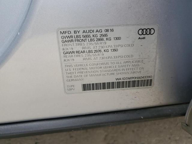 2017 AUDI Q5 PREMIUM - WA1D7AFP0HA043390