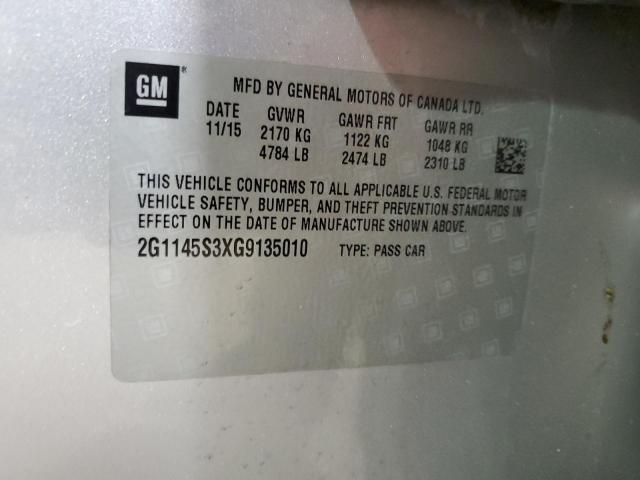 2016 CHEVROLET IMPALA LTZ - 2G1145S3XG9135010