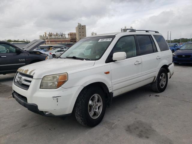 HONDA PILOT EX 2008 white  gas 5FNYF284X8B014389 photo #1