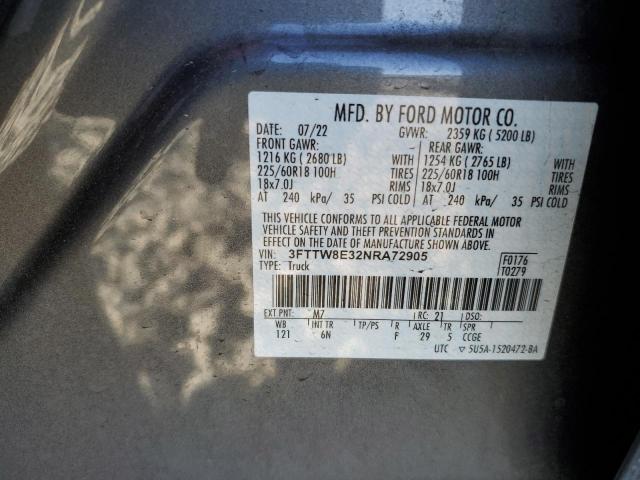2022 FORD MAVERICK X - 3FTTW8E32NRA72905