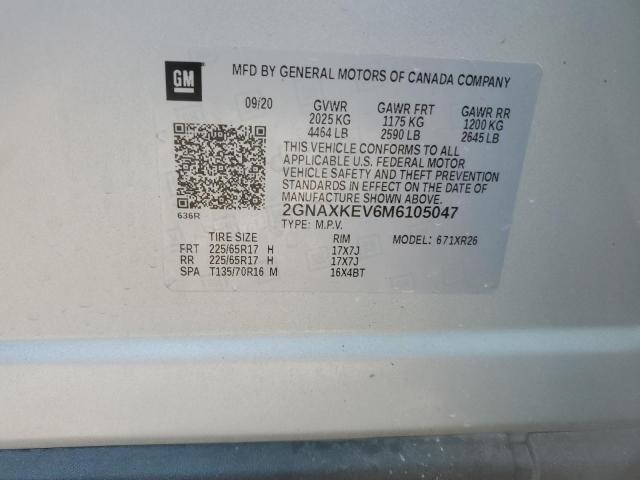 2021 CHEVROLET EQUINOX LT - 2GNAXKEV6M6105047