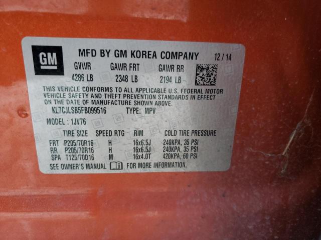 2015 CHEVROLET TRAX 1LT - KL7CJLSB5FB099516